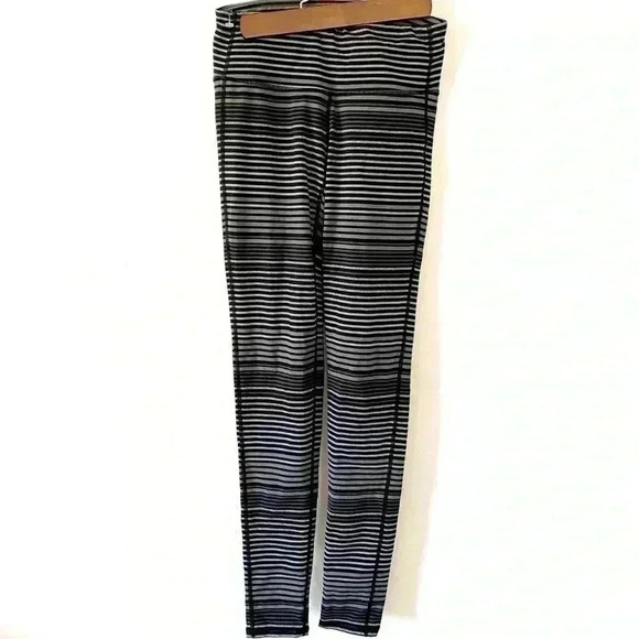 Athleta full length striped legging black grey xs - Picture 1 of 4